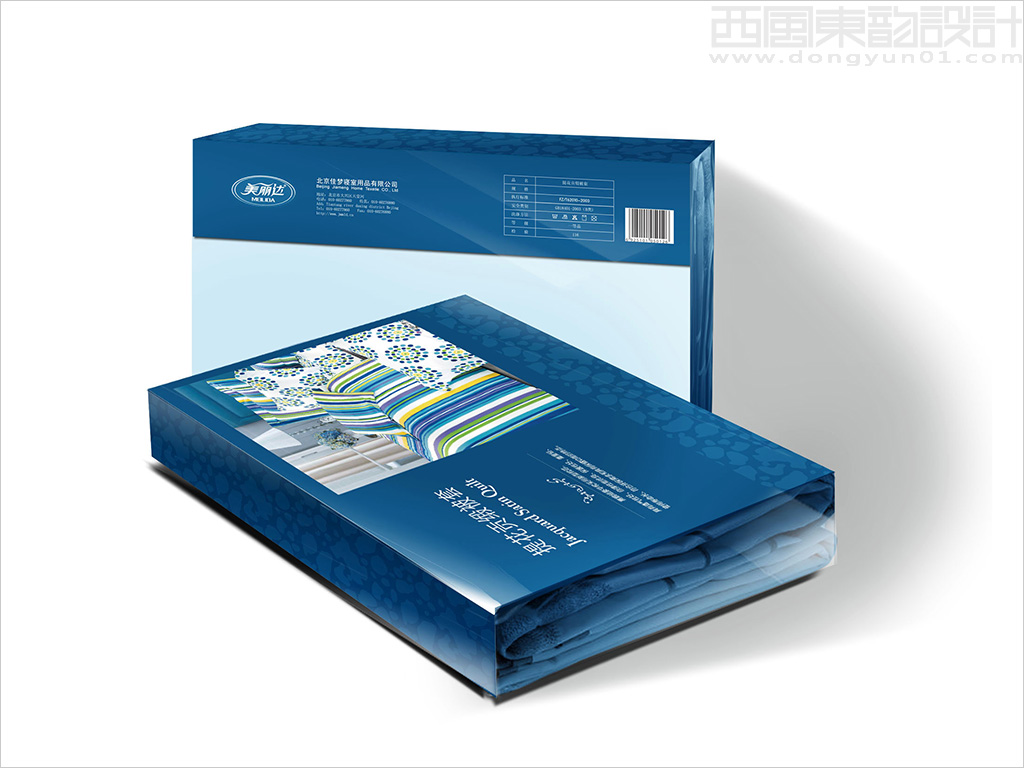 北京佳夢寢室用品有限公司美麗達(dá)品牌提花貢緞被套包裝設(shè)計(jì)