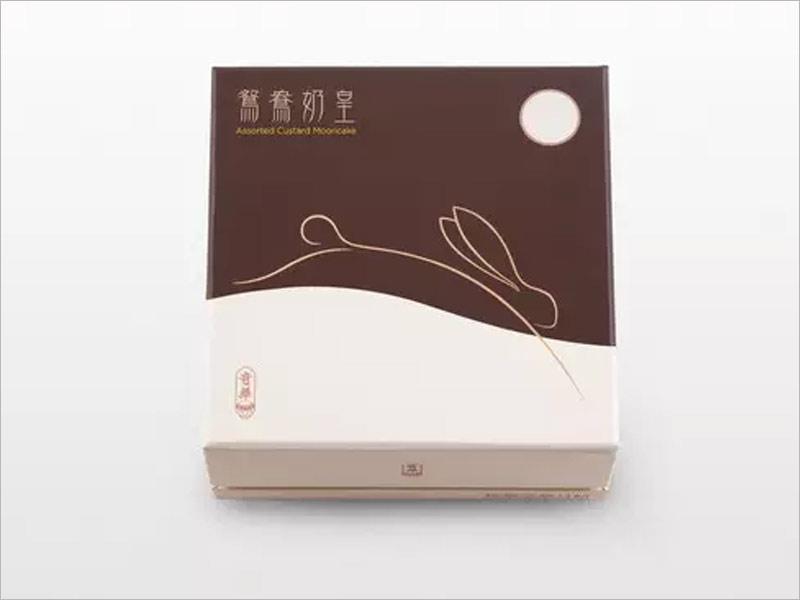 鴛鴦奶皇月餅包裝設計，寥寥數(shù)筆，簡潔傳神。