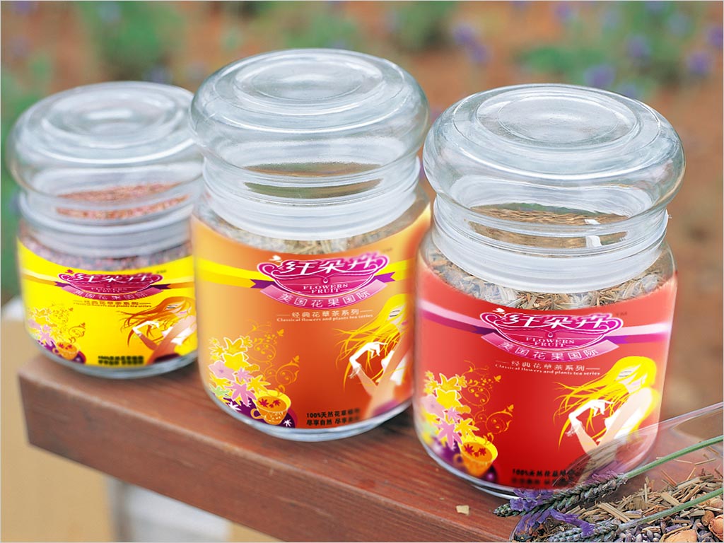 纖朵卉經(jīng)典健康花草茶包裝設(shè)計(jì)之玻璃瓶裝 纖朵卉經(jīng)典健康花草茶包裝設(shè)計(jì)之玻璃瓶裝