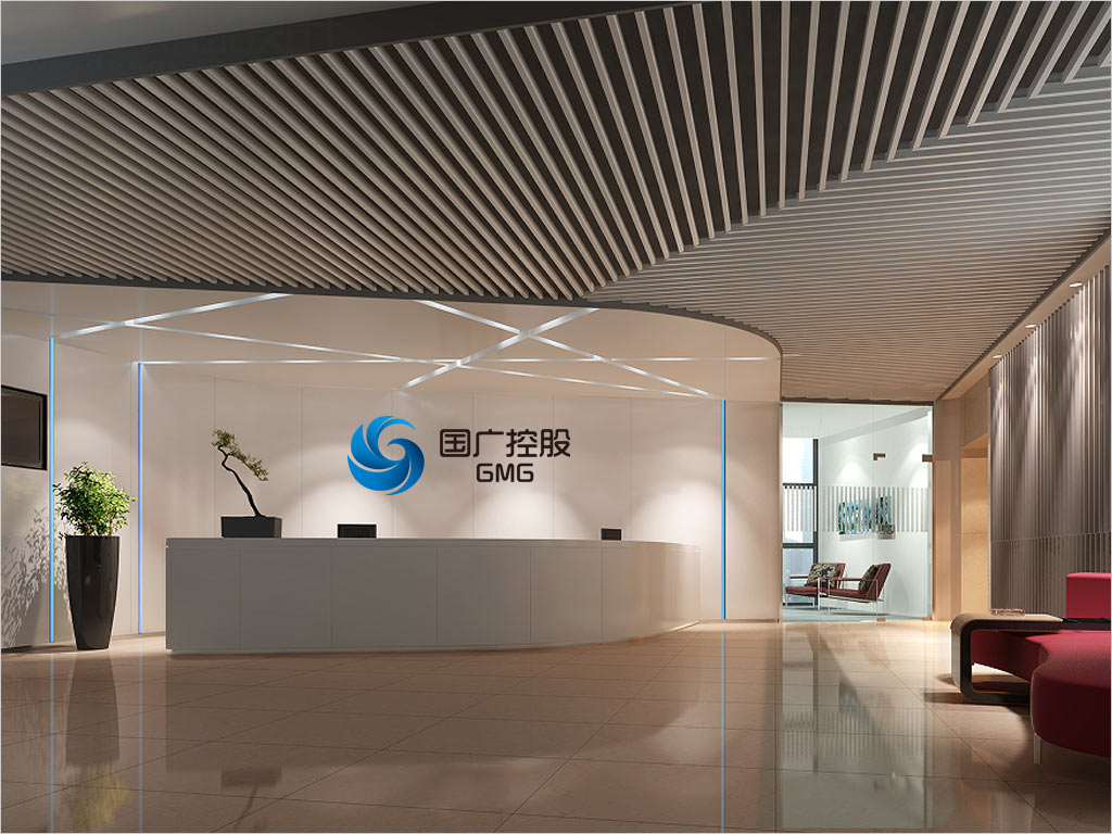國廣環(huán)球傳媒控股有限公司前臺(tái)形象墻設(shè)計(jì)