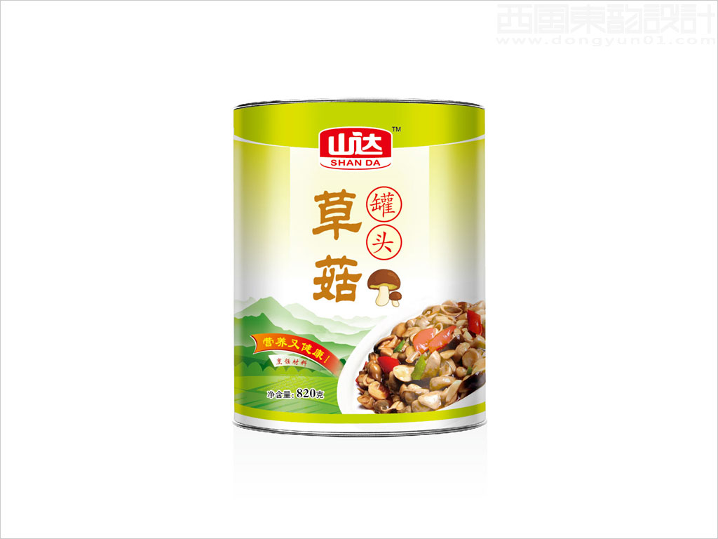 北京山達(dá)食品有限公司草菇罐頭食品包裝設(shè)計