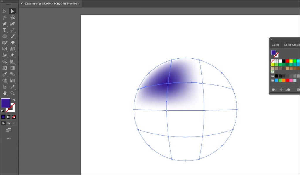 ADOBE ILLUSTRATOR設(shè)計(jì)軟件中漸變網(wǎng)格工具的使用圖文教程第4步：為對(duì)象添加顏色