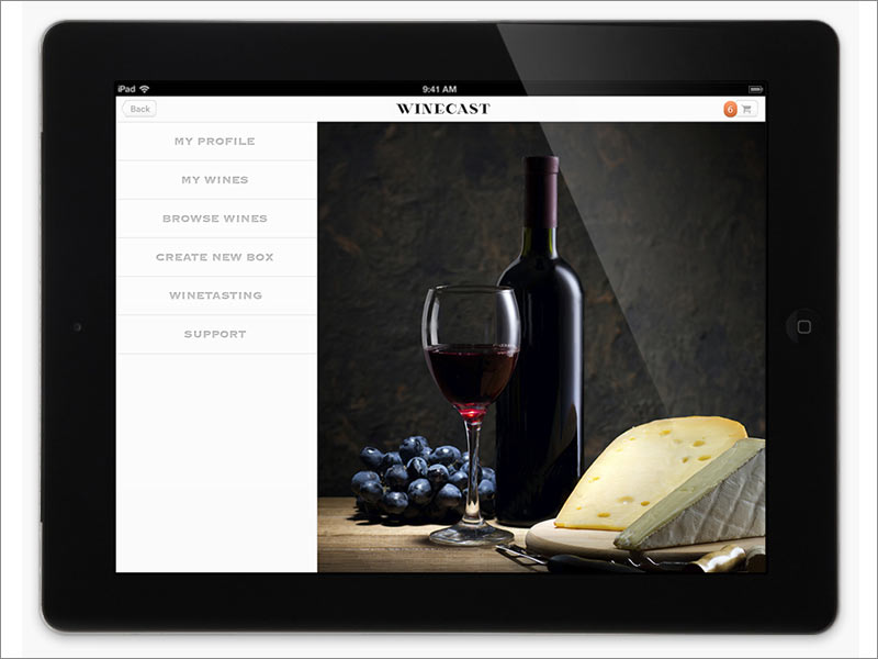 荷蘭在線品酒品牌Winecast ipad端網(wǎng)站首頁設計