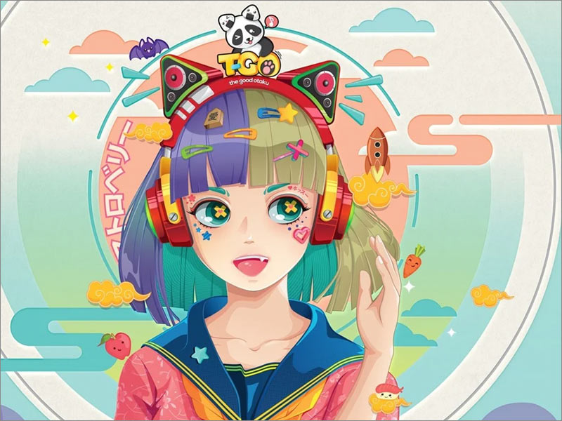 多彩的超現(xiàn)實主義動漫女孩插畫設(shè)計