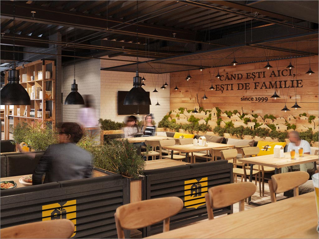 Andy's Pizza披薩餐廳logo店面設計之店內(nèi)布局設計