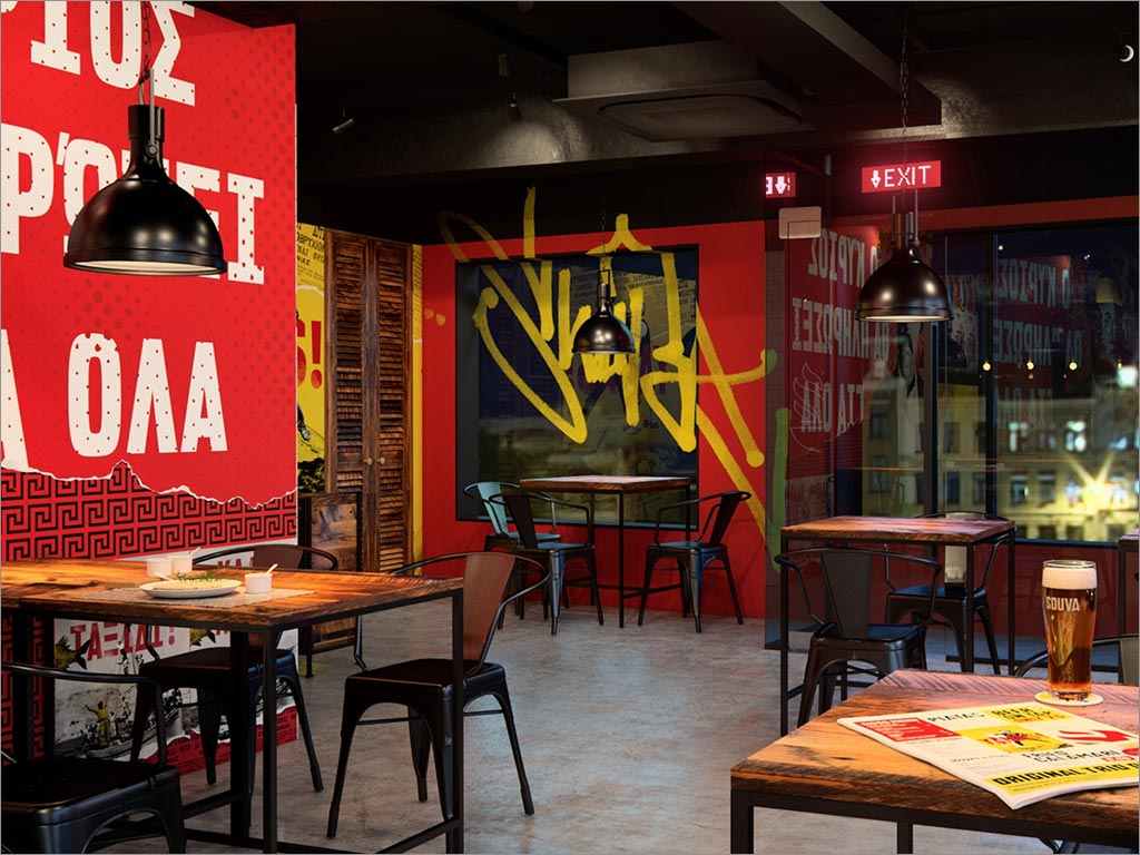 Souva希臘餐廳店面設計之店內(nèi)環(huán)境設計