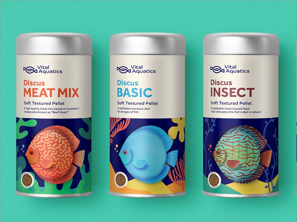 Vital Aquatics魚(yú)飼料罐頭包裝袋設(shè)計(jì)