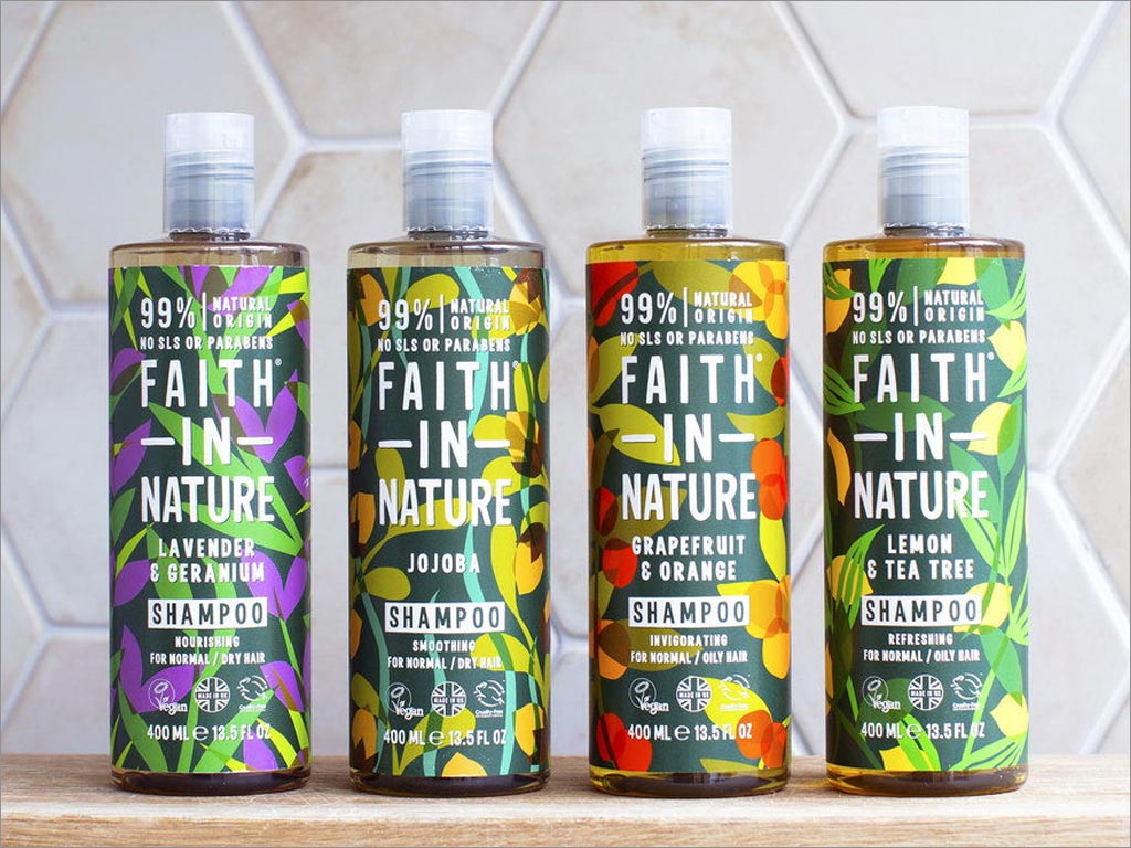 英國Faith in Nature洗發(fā)水護(hù)發(fā)素沐浴露包裝設(shè)計