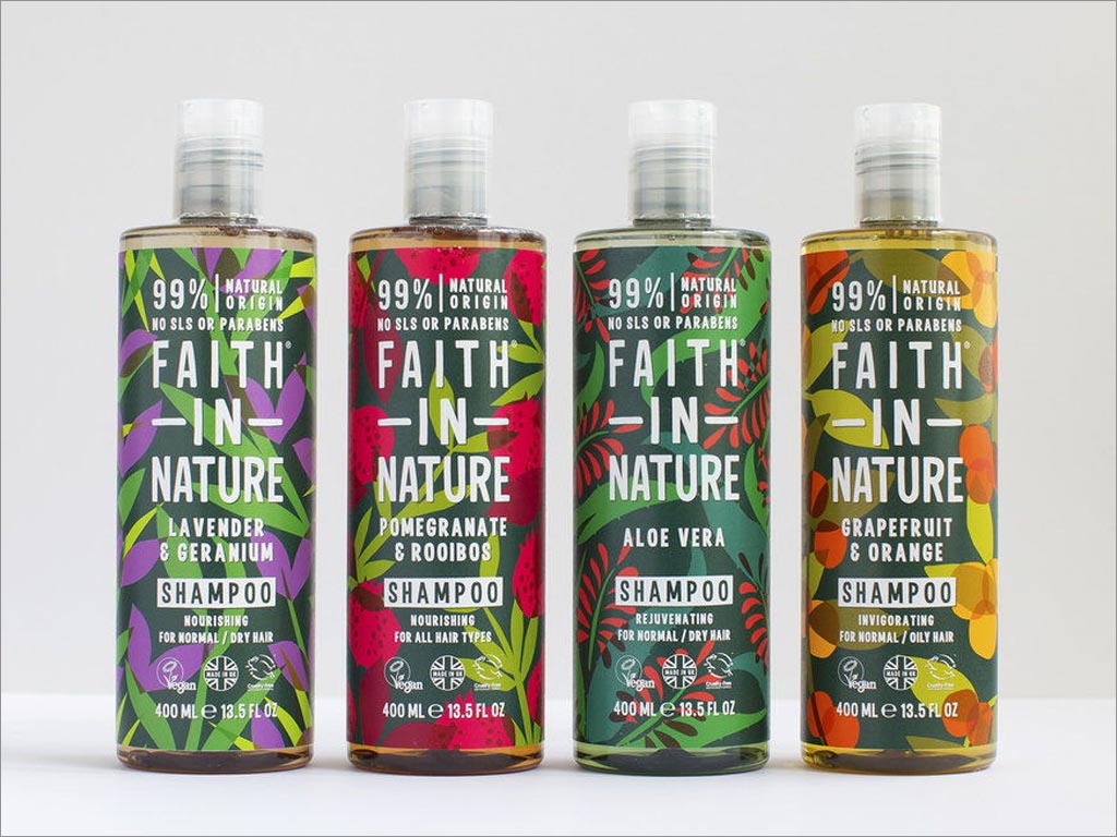 英國Faith in Nature洗發(fā)水護(hù)發(fā)素沐浴露包裝設(shè)計