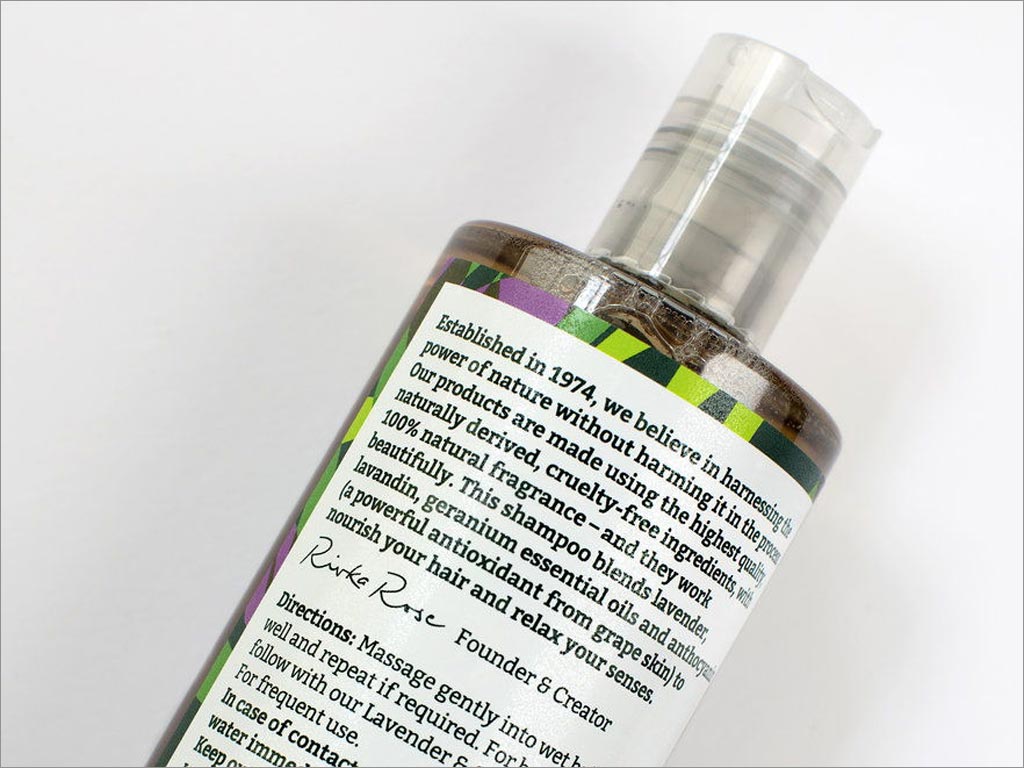 英國Faith in Nature洗發(fā)水護(hù)發(fā)素沐浴露包裝設(shè)計之背面局部細(xì)節(jié)展示