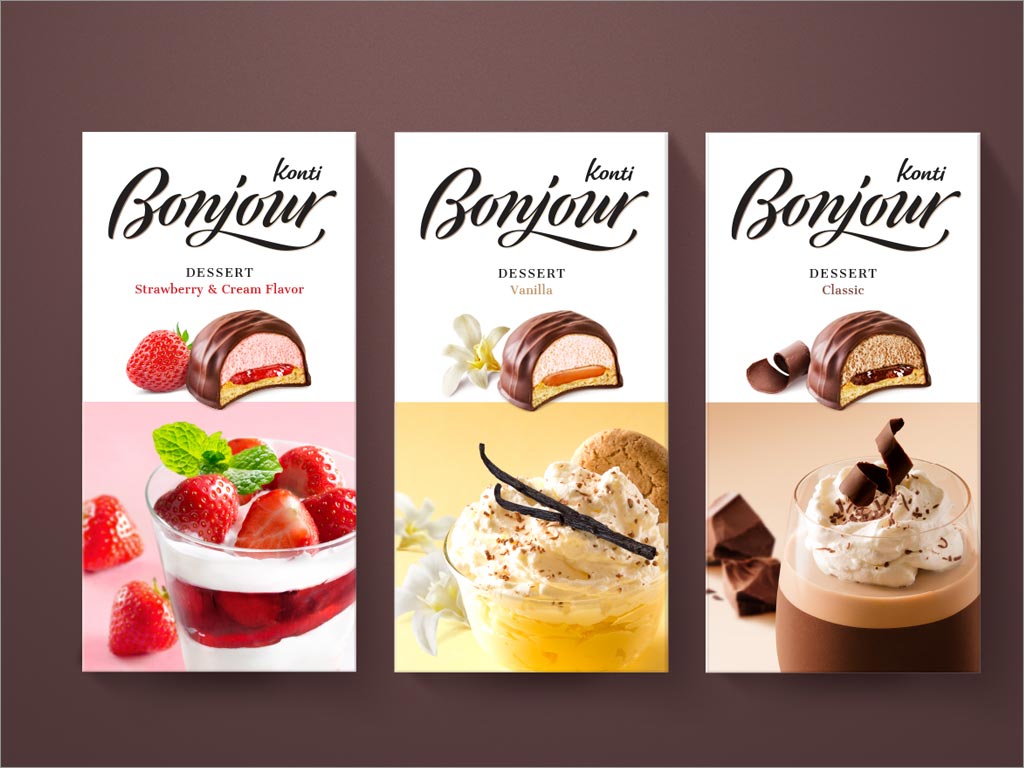 俄羅斯Bonjour甜點(diǎn)食品包裝設(shè)計