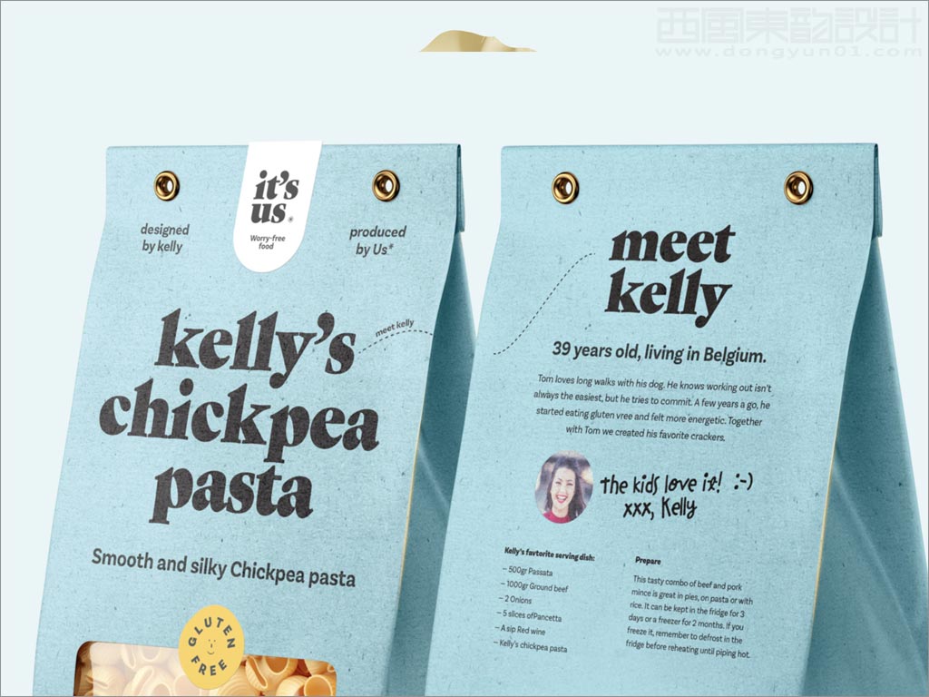 匈牙利It's Us鷹嘴豆意大利面包裝設(shè)計之正面與背面展示