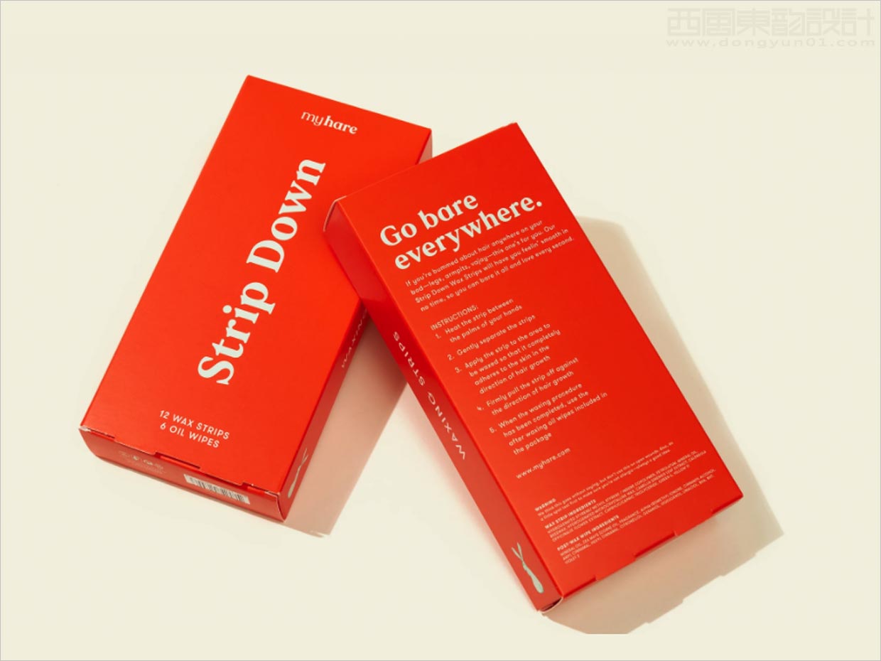 美國MyHare身體護(hù)理脫毛蠟條包裝盒設(shè)計