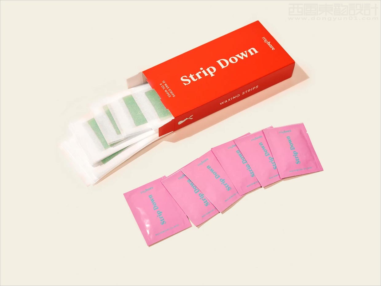 美國MyHare身體護(hù)理脫毛蠟條包裝盒設(shè)計之開盒展示