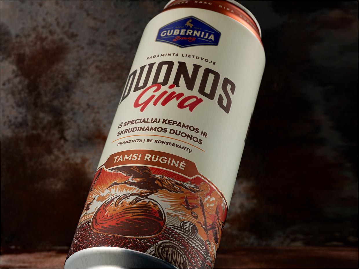 立陶宛Gubernijos面包格瓦斯飲料包裝設(shè)計之局部細節(jié)展示