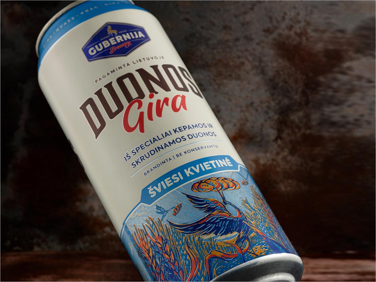 立陶宛Gubernijos面包格瓦斯飲料包裝設(shè)計之局部細節(jié)展示