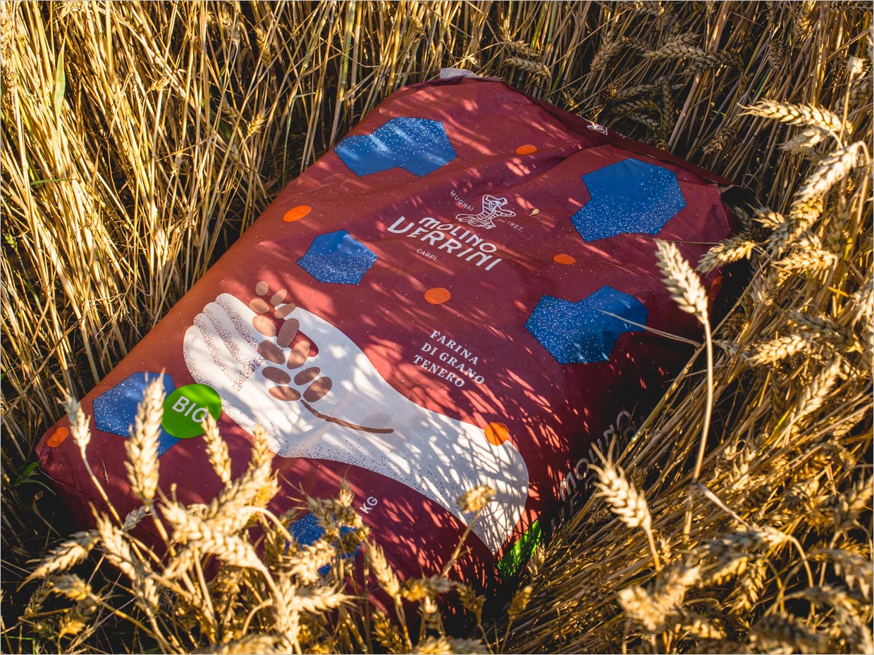 自然而又現(xiàn)代的意大利Molino Verrini有機面粉包裝設計之實物照片