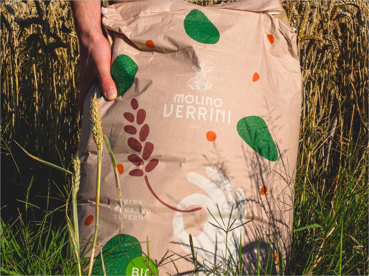 自然而又現(xiàn)代的意大利Molino Verrini有機面粉包裝設計之實物照片
