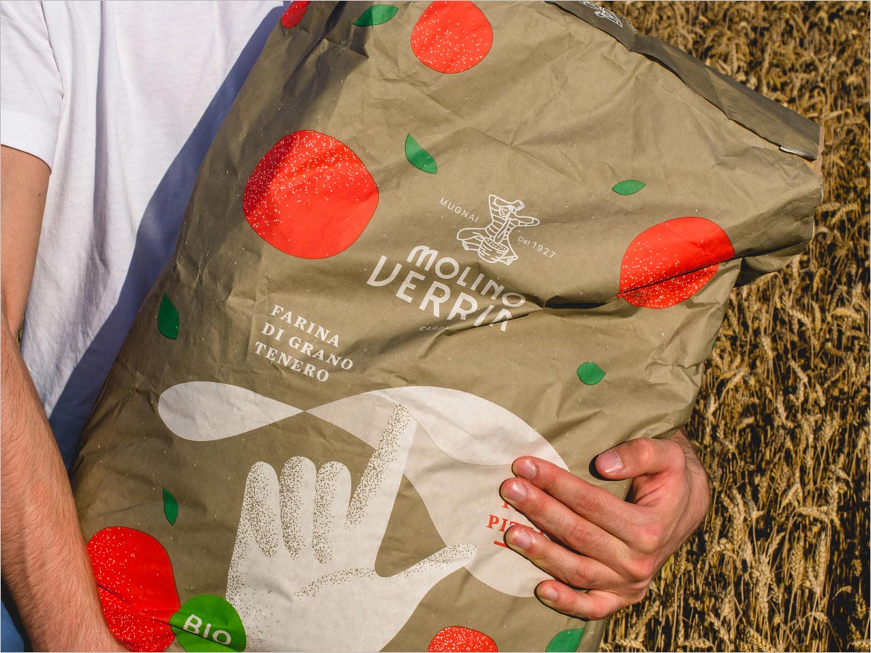 自然而又現(xiàn)代的意大利Molino Verrini有機面粉包裝設計之實物照片