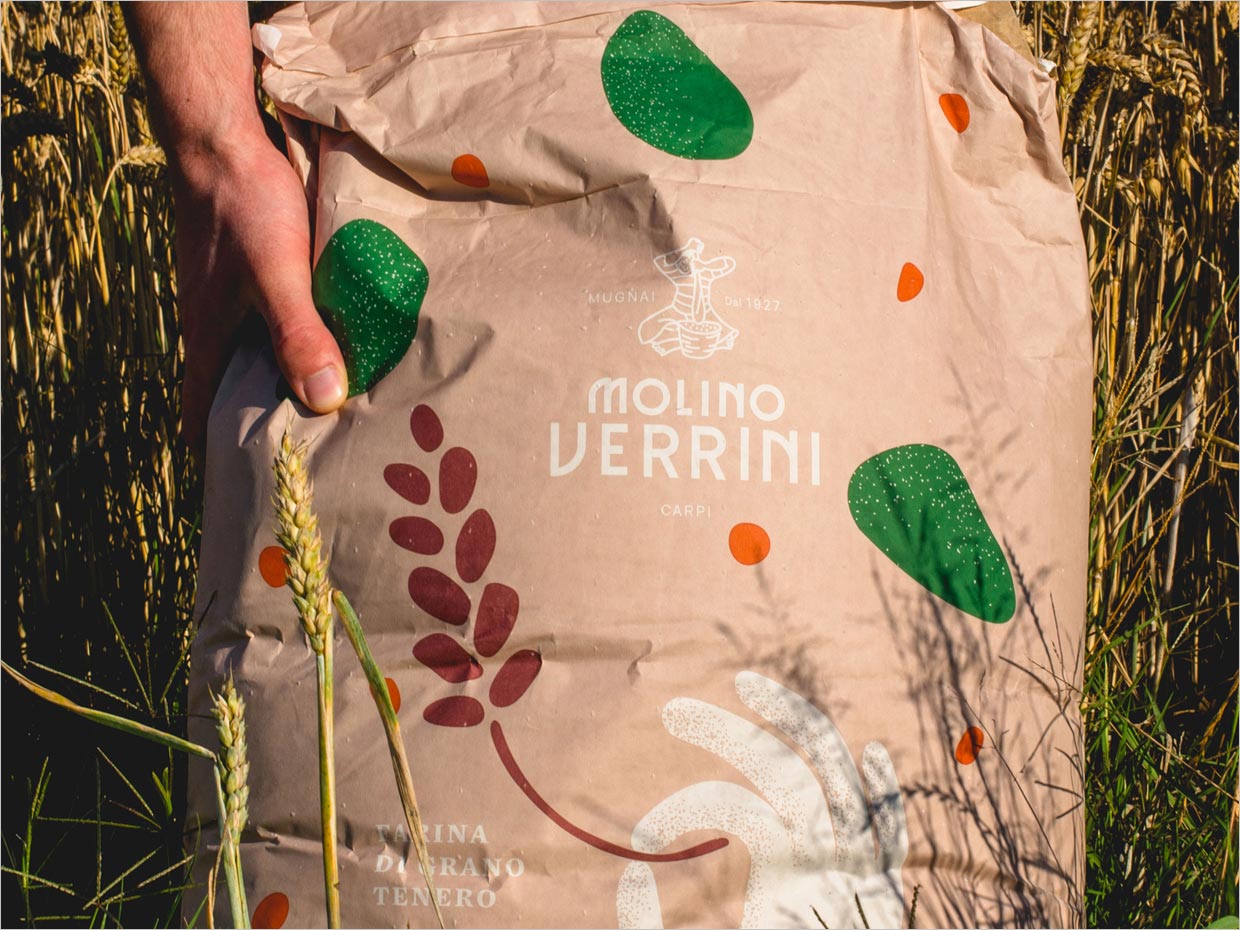 自然而又現(xiàn)代的意大利Molino Verrini有機面粉包裝設計之實物照片