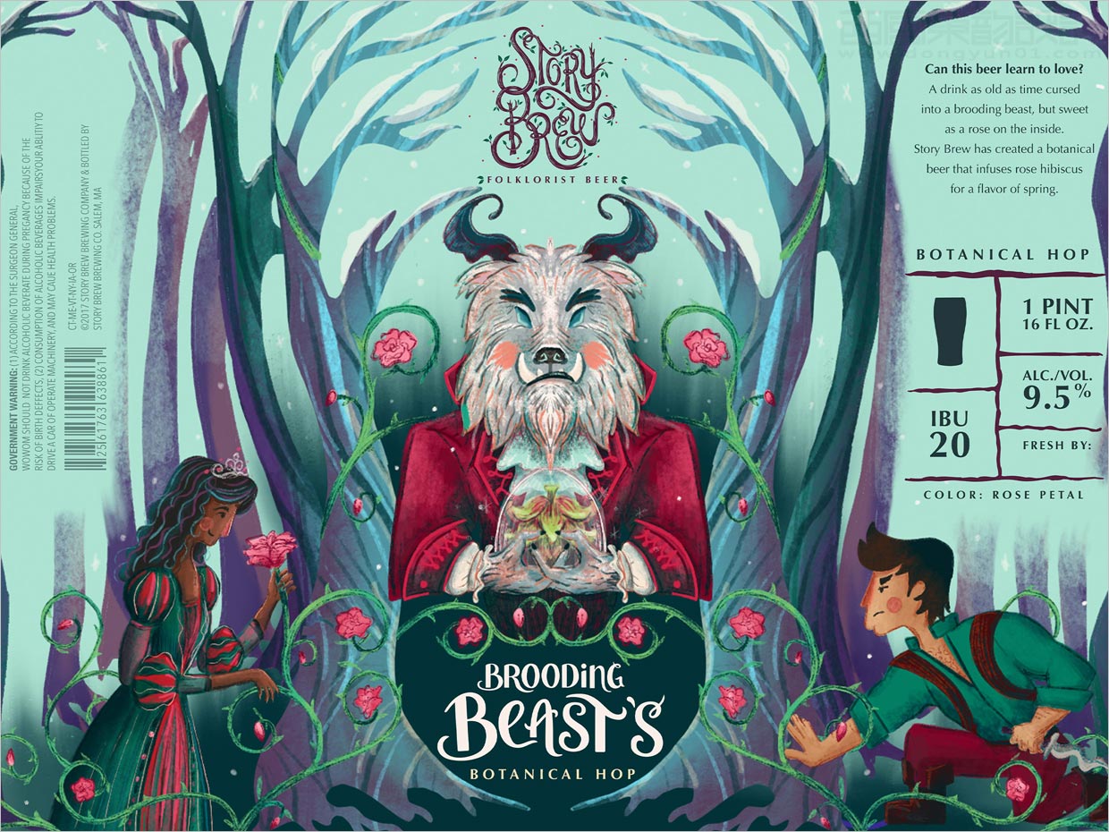 以經(jīng)典童話故事為特色的國外易拉罐啤酒包裝設計展開圖