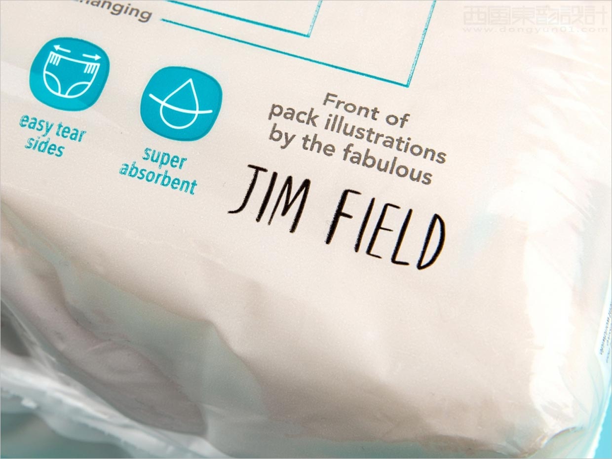 繪本風(fēng)格插圖的英國(guó)coop嬰兒紙尿褲包裝設(shè)計(jì)之背面展示