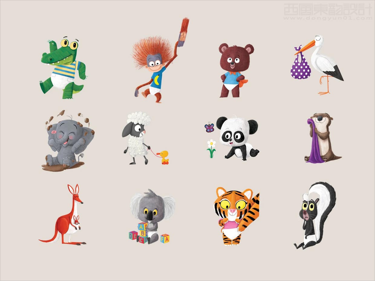 繪本風(fēng)格插圖的英國(guó)coop嬰兒紙尿褲包裝設(shè)計(jì)之手繪插圖