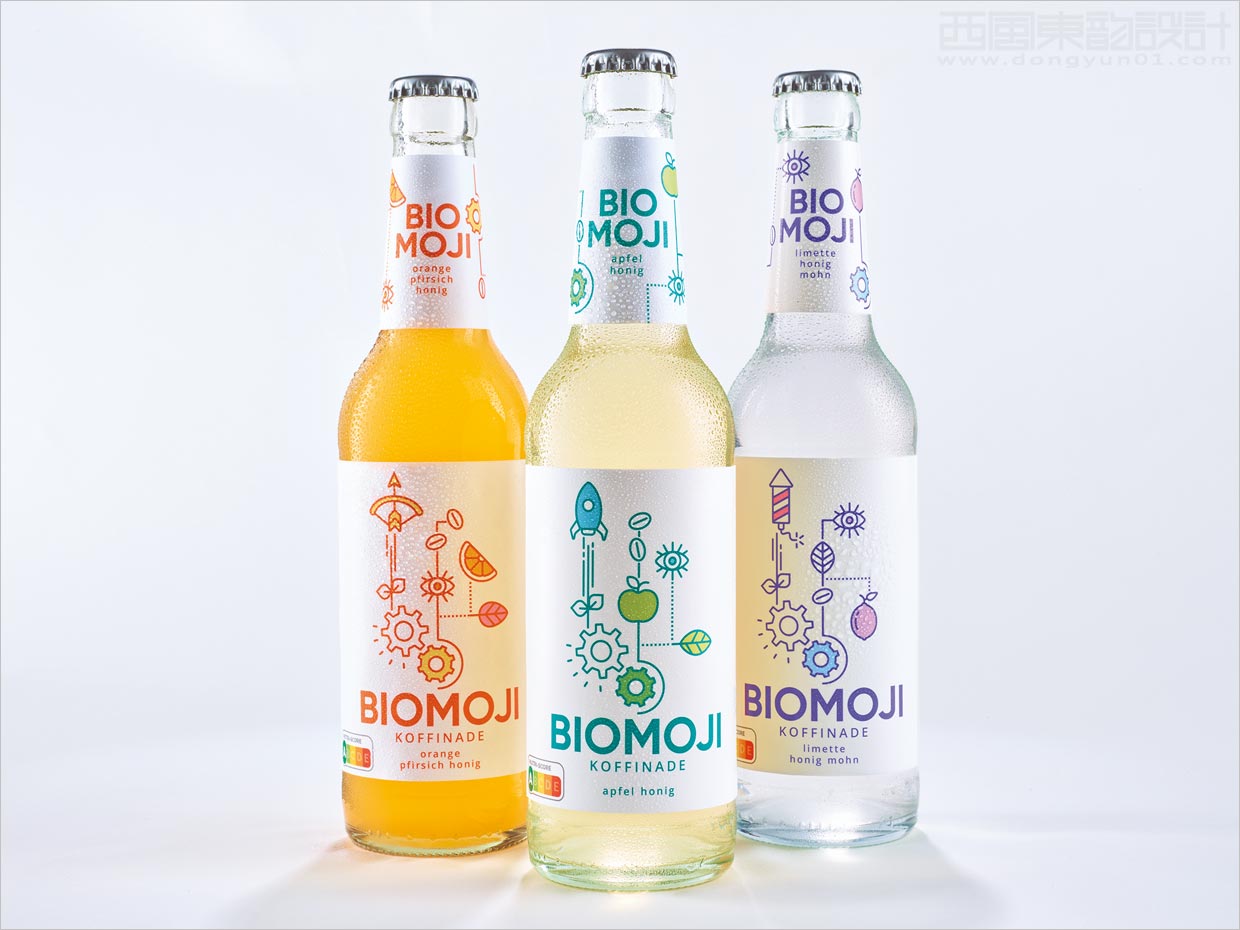 德國(guó)BIOMOJI功能性有機(jī)能量飲料瓶貼包裝設(shè)計(jì)