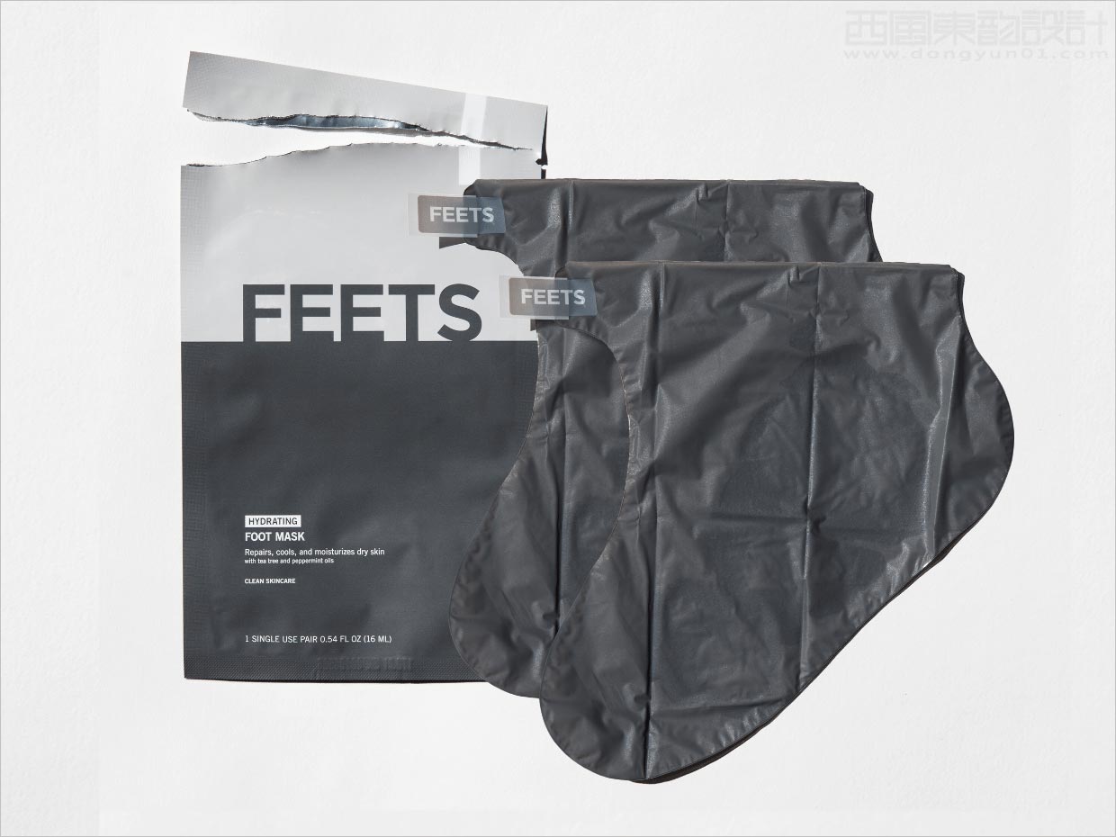 簡潔樸素的Feets清潔保濕足膜護(hù)理產(chǎn)品包裝設(shè)計