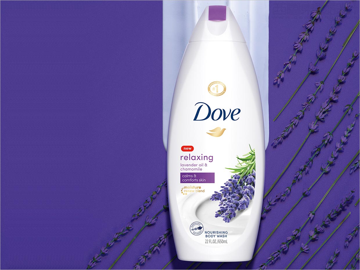 聯(lián)合利華Dove薰衣草味身體沐浴露個人護理產(chǎn)品包裝設計