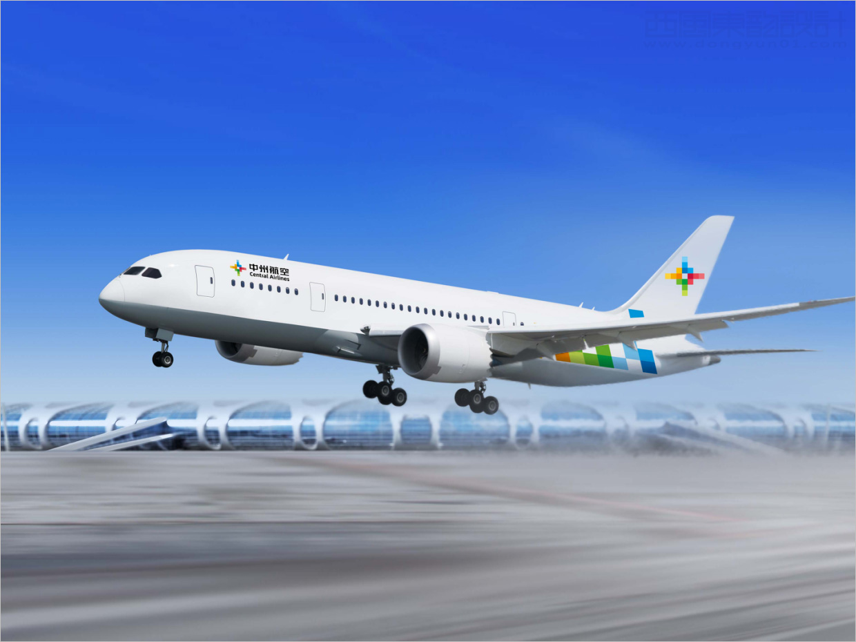 中州航空有限責任公司品牌形象vi升級設(shè)計之應用設(shè)計之飛機機身噴涂設(shè)計 中州航空有限責任公司品牌形象vi升級設(shè)計之應用設(shè)計之飛機機身噴涂設(shè)計