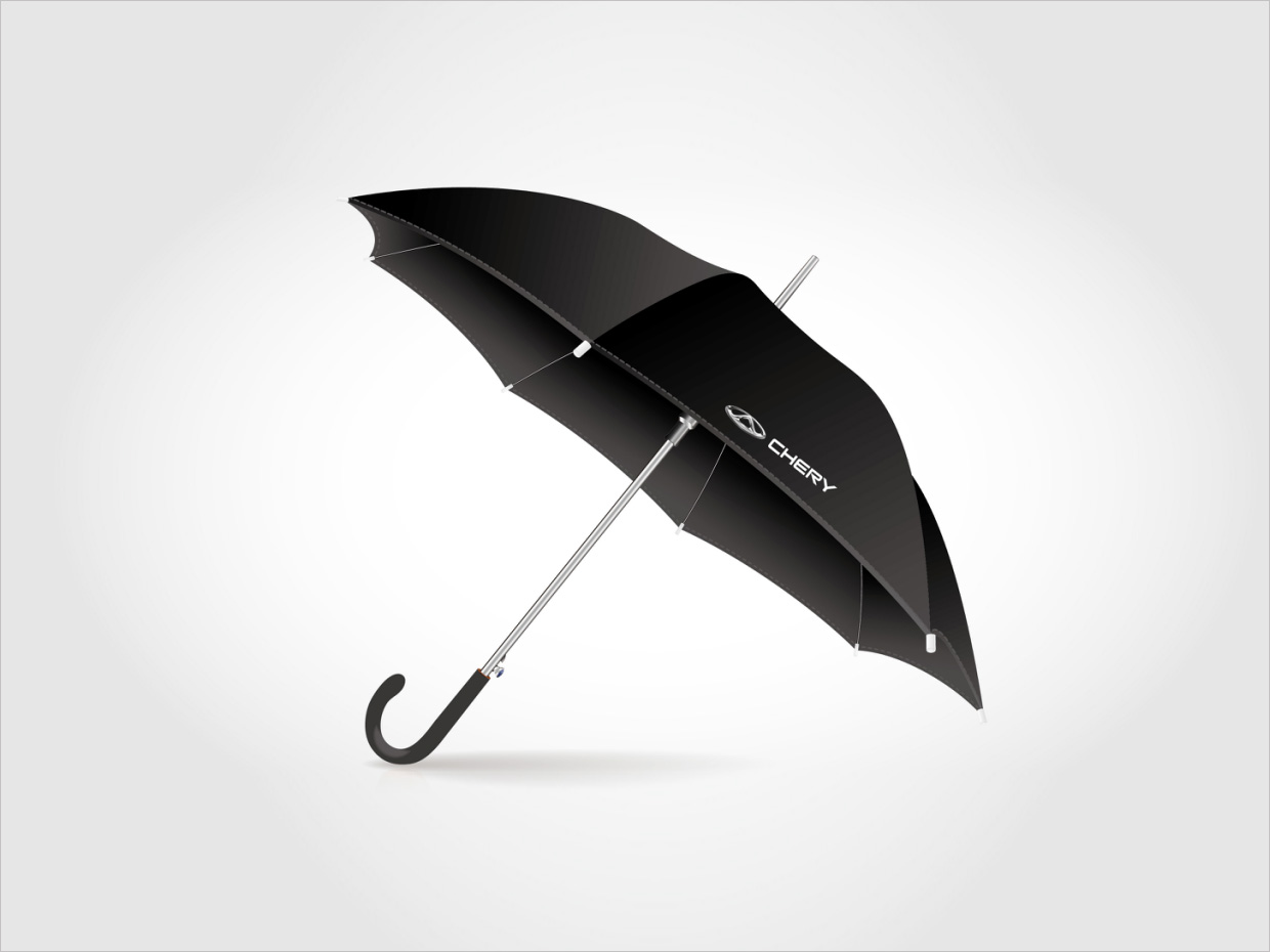 奇瑞汽車品牌形象升級(jí)vi設(shè)計(jì)之禮品傘設(shè)計(jì)