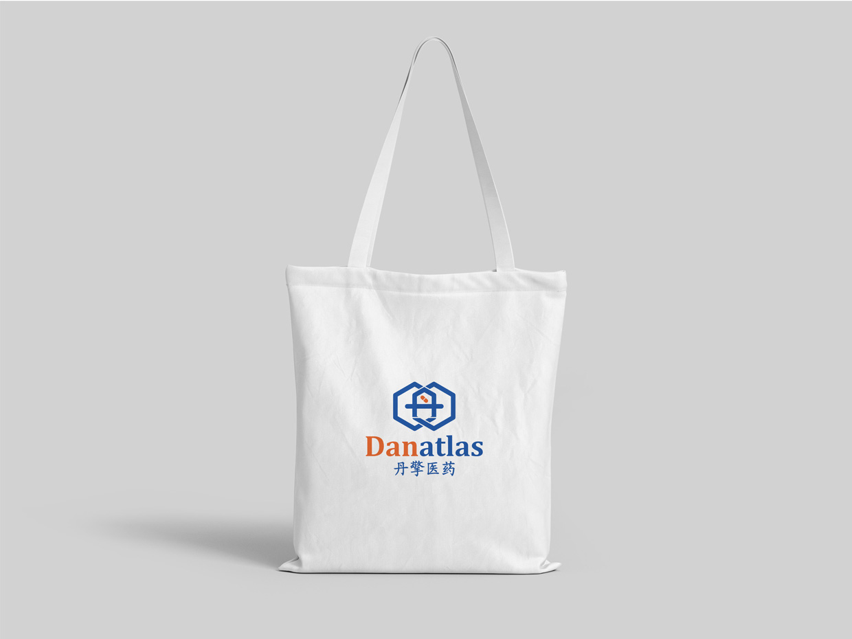北京丹擎醫(yī)藥科技公司logo設(shè)計(jì)應(yīng)用之手提袋設(shè)計(jì)