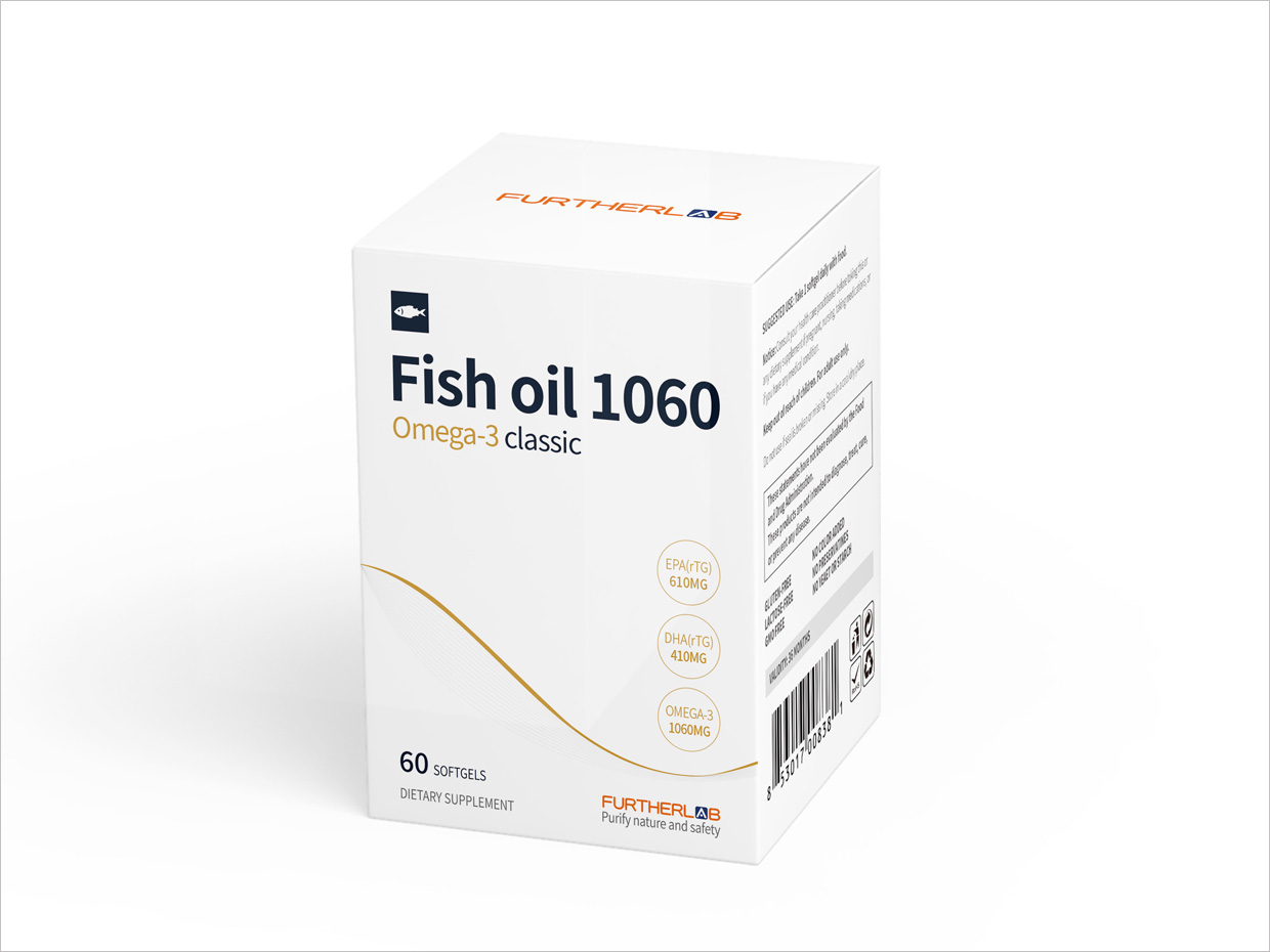 FURTHERLAB魚(yú)油保健品包裝設(shè)計(jì)之側(cè)面展示