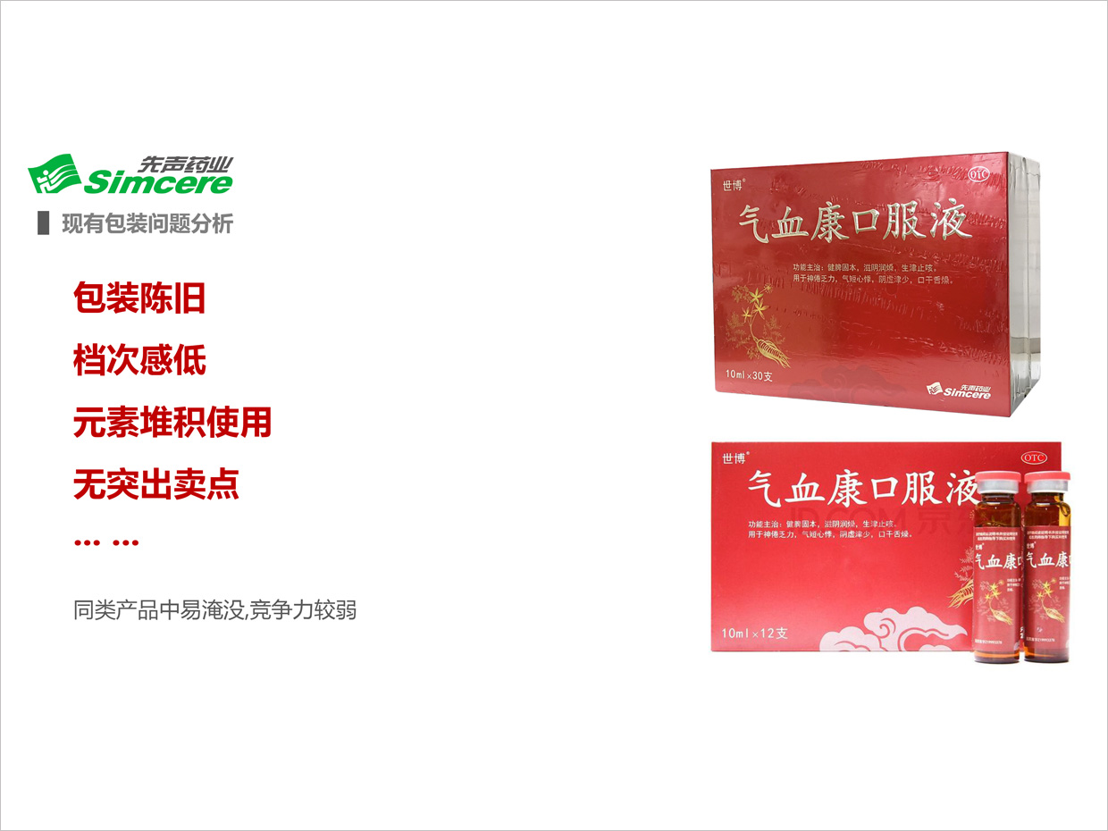 先聲藥業(yè)氣血康口服液包裝設(shè)計(jì)之現(xiàn)有包裝問題分析