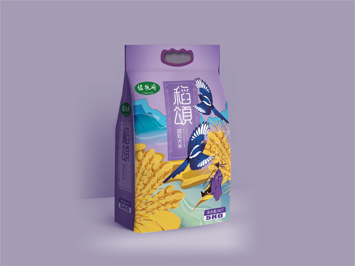 綠牧嶺大米農(nóng)產(chǎn)品包裝設(shè)計之稻頌