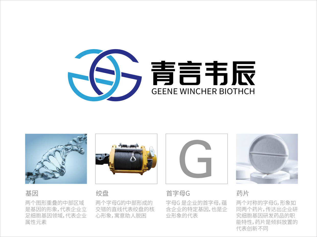 北京青言韋辰生物科技公司logo設計之創(chuàng)意理念說明